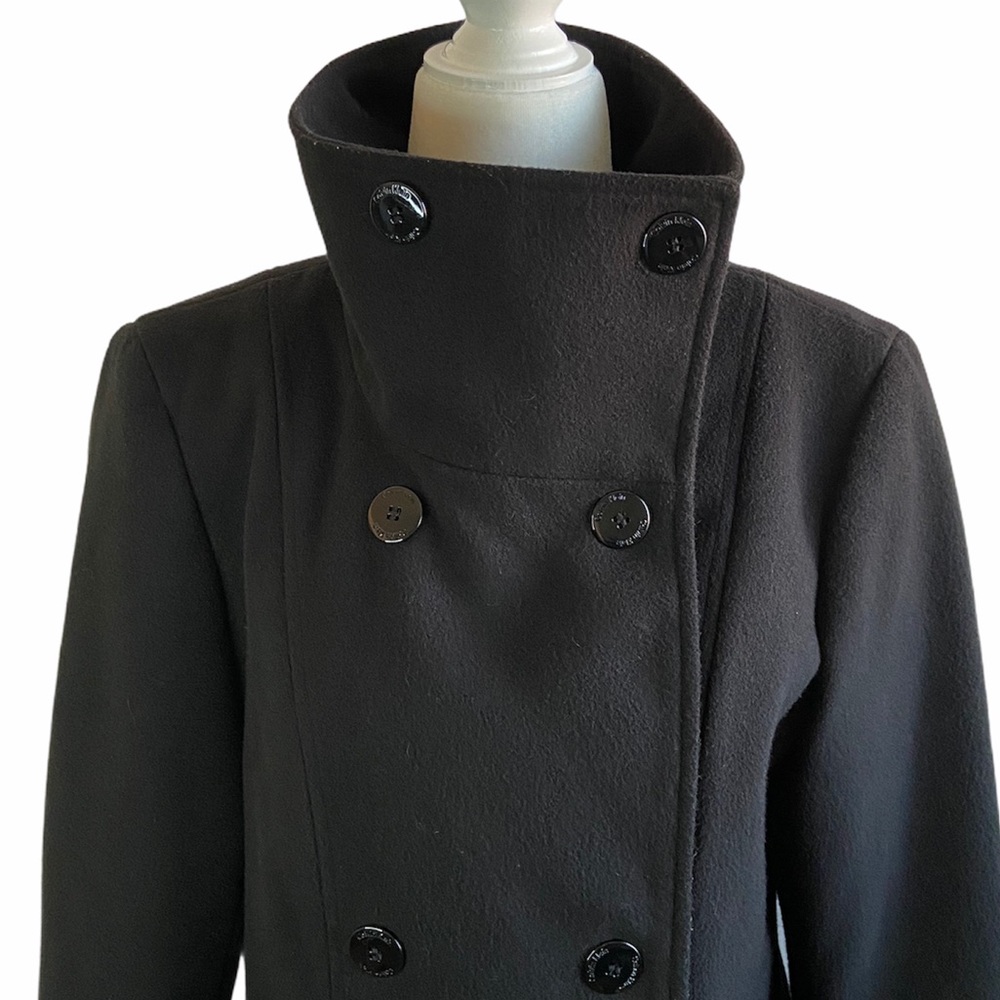 Sold! Calvin Klein Pea Coat Jacket Black Medium - Picture 3 of 8